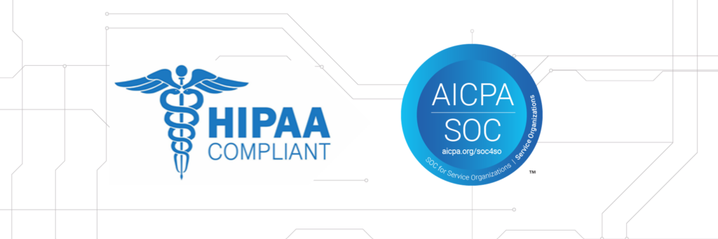 logos of soc and hipaa compliance