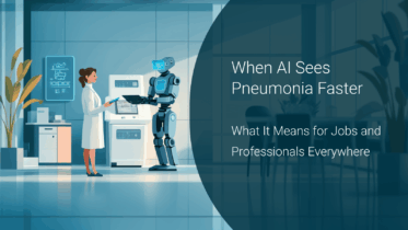 illustration of robot helping doctor in a doctors office