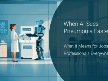 illustration of robot helping doctor in a doctors office