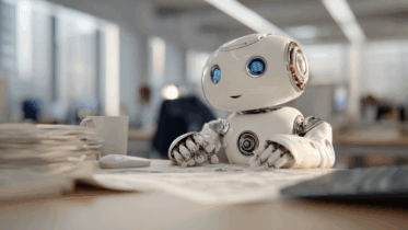 robot working in government office