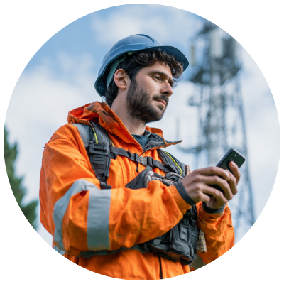 field agent using phone to find answers