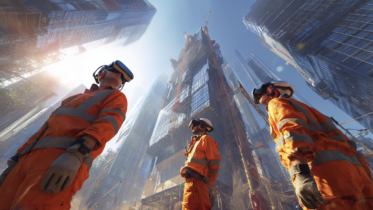 construction workers with vr headsets