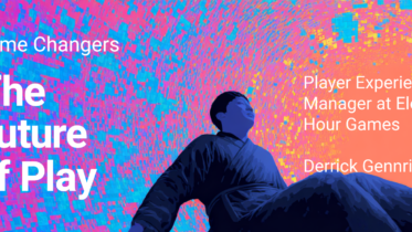 floating man colorful background