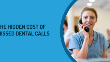 dental office front desk with woman answering the phone